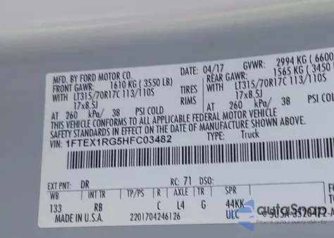 2017 Ford F-150 Raptor Superca Raptor from USA, damaged, VIN 1FTEX1RG5HFC03482